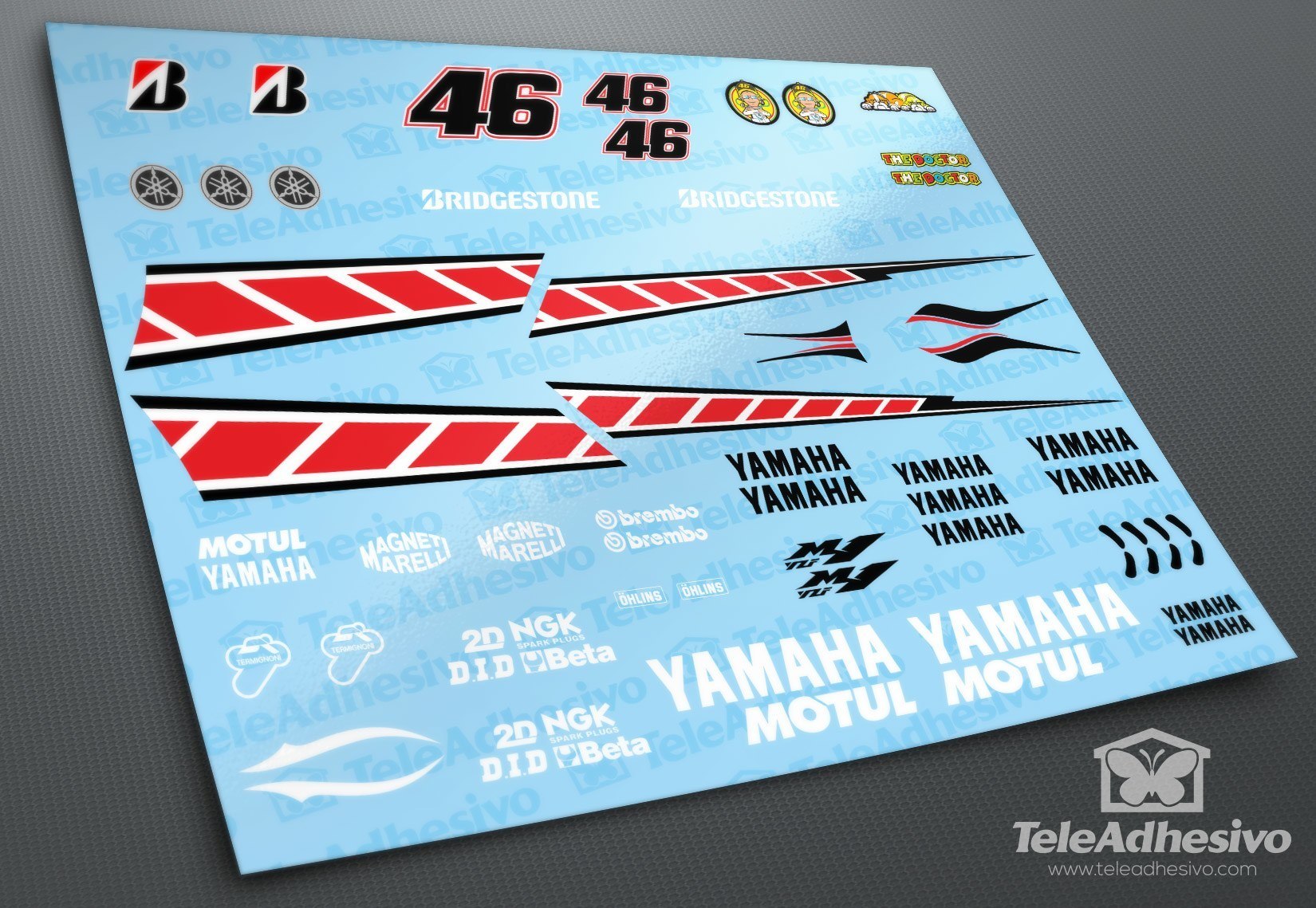 Car & Motorbike Stickers: Yamaha 50th Anniversary Valencia 2005 Kit 