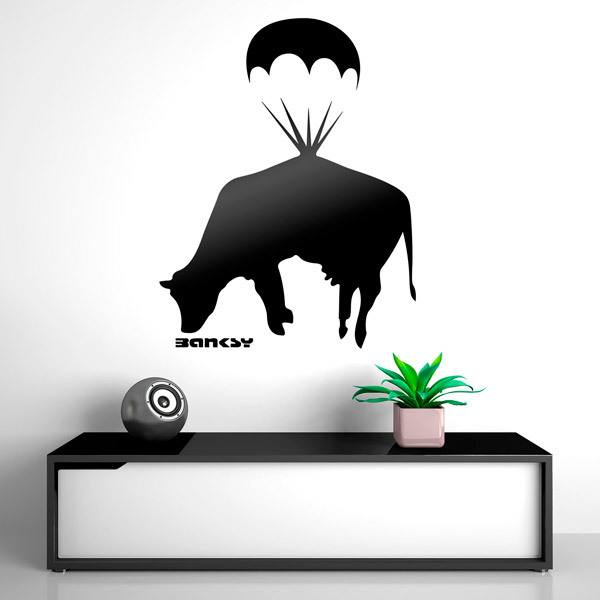 Wall Stickers: Banksy, Flying Cow 0