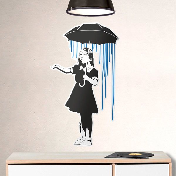 Wall Stickers: Banksy, Girl in the Rain
