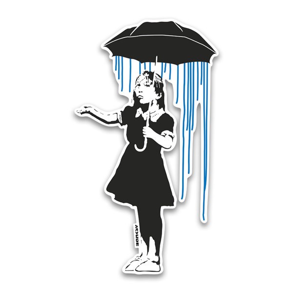 Wall Stickers: Banksy, Girl in the Rain