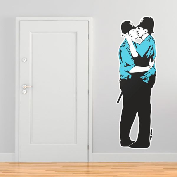 Wall Stickers: Banksy, Cops Kissing