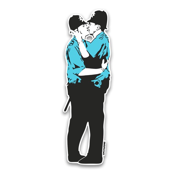 Wall Stickers: Banksy, Cops Kissing