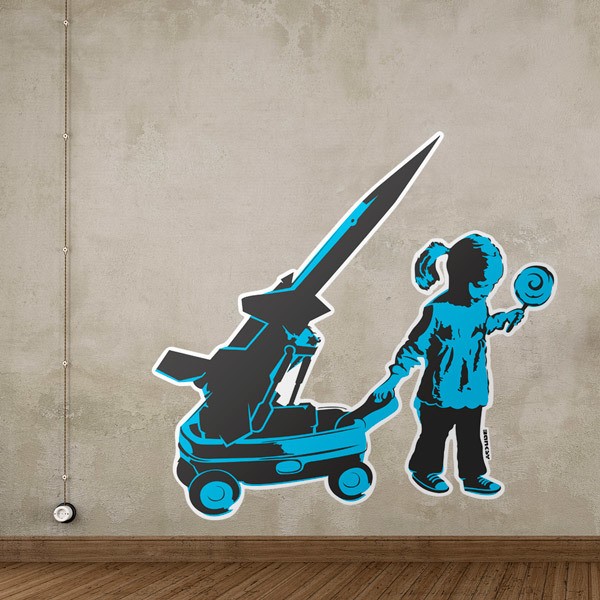 Wall Stickers: Banksy, Girl Playing with Missile