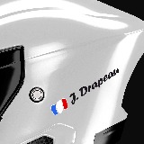 Car & Motorbike Stickers: 2X Flags France + white calligraphic name 3