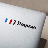 Car & Motorbike Stickers: 2X Flags France + white calligraphic name 4