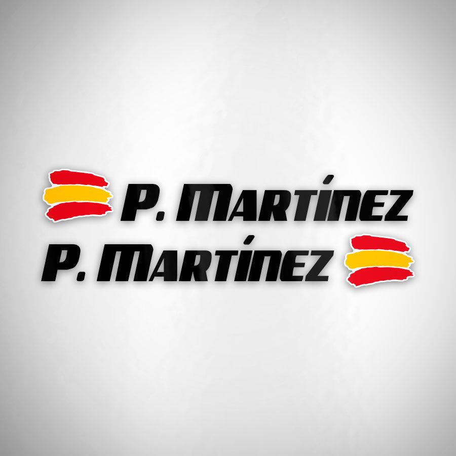 Car & Motorbike Stickers: 2X Flags Spain + Name sport black