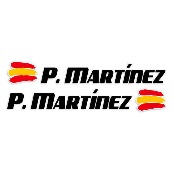 Car & Motorbike Stickers: 2X Flags Spain + Name sport black