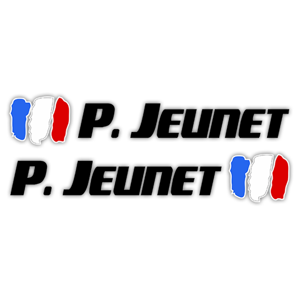 Car & Motorbike Stickers: 2X Flags France + Name sport black