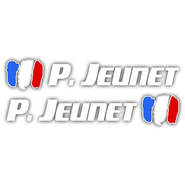 Car & Motorbike Stickers: 2X Flags France + Name sport white