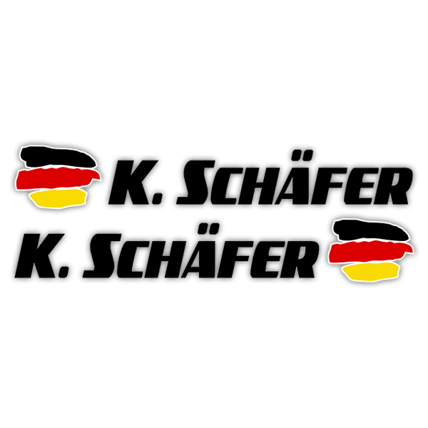 Car & Motorbike Stickers: 2X Flags Germany + Black sport name