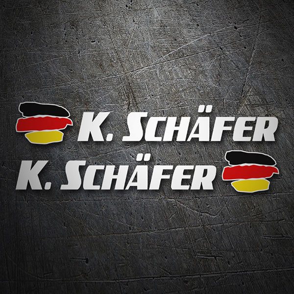 Car & Motorbike Stickers: 2X Flags Germany + white sport name