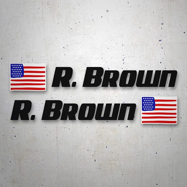 Car & Motorbike Stickers: 2X USA Flags + Black sport name