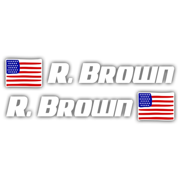 Car & Motorbike Stickers: 2X USA Flags + white sport name