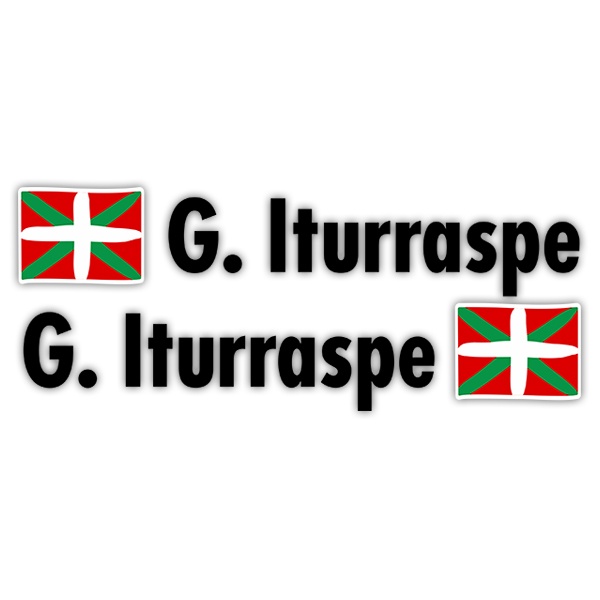 Car & Motorbike Stickers: 2X Flags Basque country + Name in black