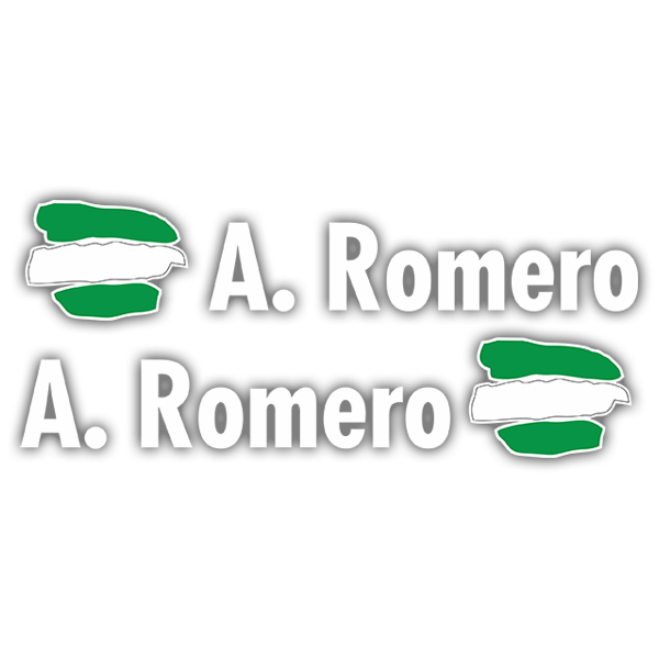 Car & Motorbike Stickers: 2X Flags Andalusia + Name in white