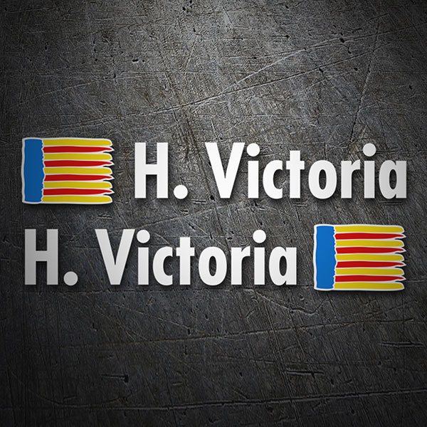 Car & Motorbike Stickers: 2X Flags Valencia + Name in white