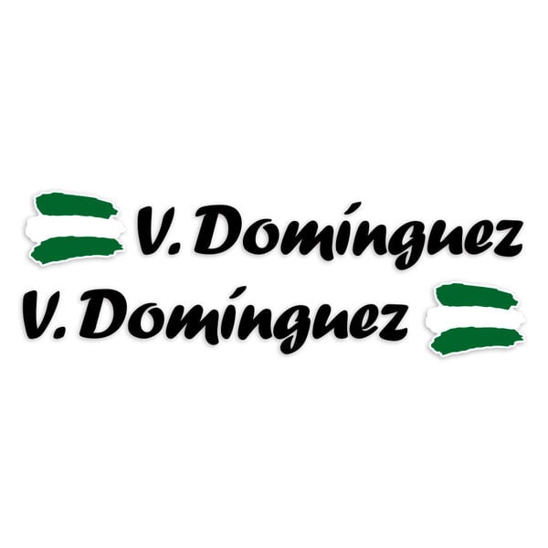Car & Motorbike Stickers: 2X Flags Andalusia + Name calligraphic black