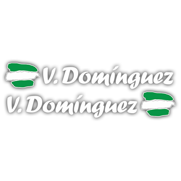 Car & Motorbike Stickers: 2X Flags Andalusia + Name calligraphic white