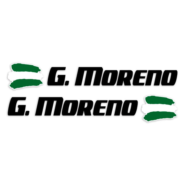 Car & Motorbike Stickers: 2X Flags Andalusia + Name sport black