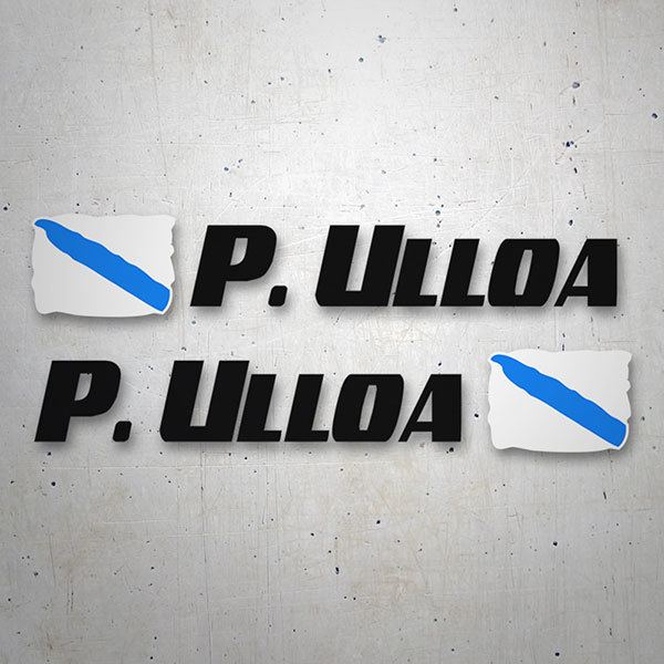 Car & Motorbike Stickers: 2X Flags Galicia + Name sport black