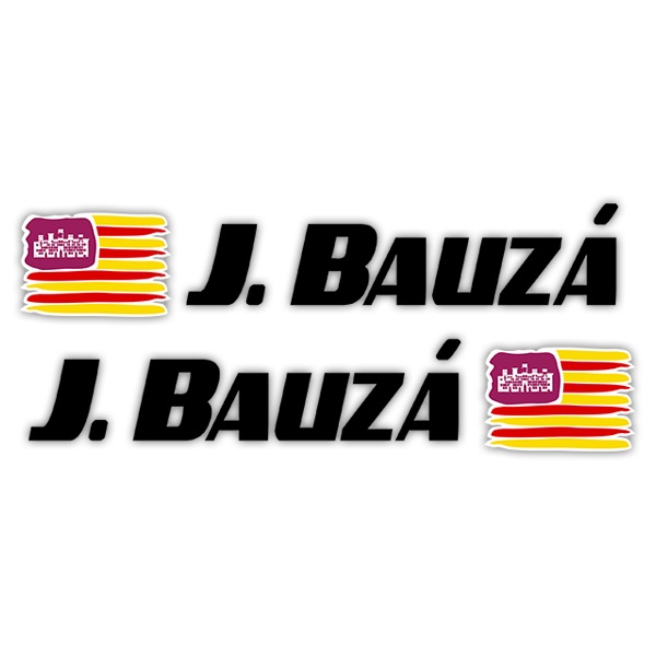 Car & Motorbike Stickers: 2X Flags Balearic Islands + Name sport black