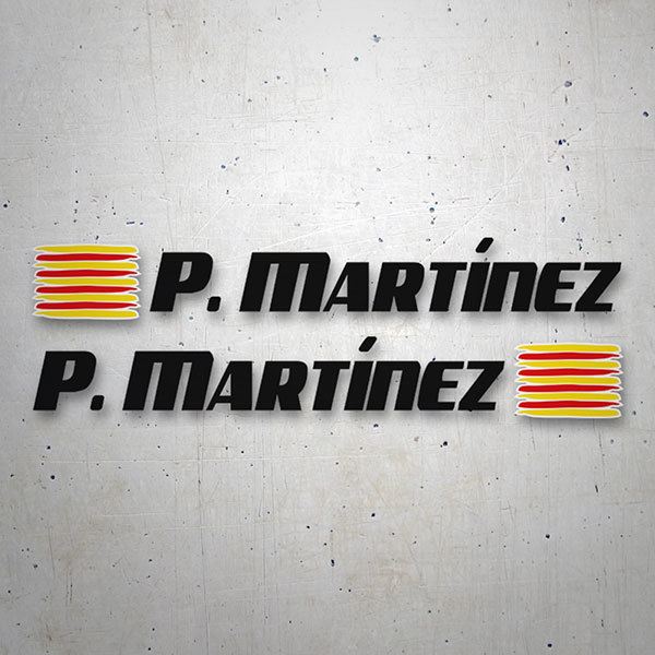 Car & Motorbike Stickers: 2X Catalonia Flags + Pilot Number Sport Black