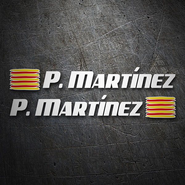 Car & Motorbike Stickers: 2X Catalonia Flags + Name Sport White