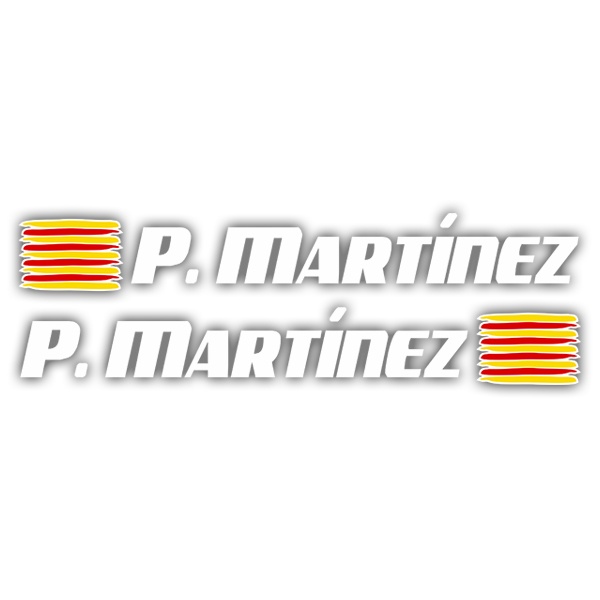 Car & Motorbike Stickers: 2X Catalonia Flags + Name Sport White