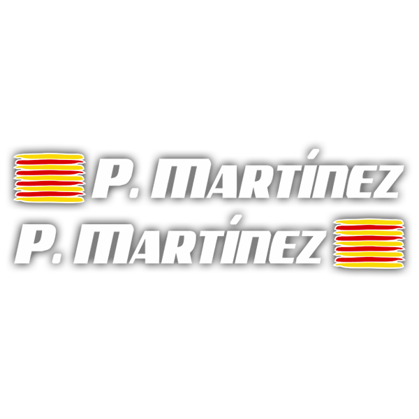 Car & Motorbike Stickers: 2X Catalonia Flags + Name Sport White