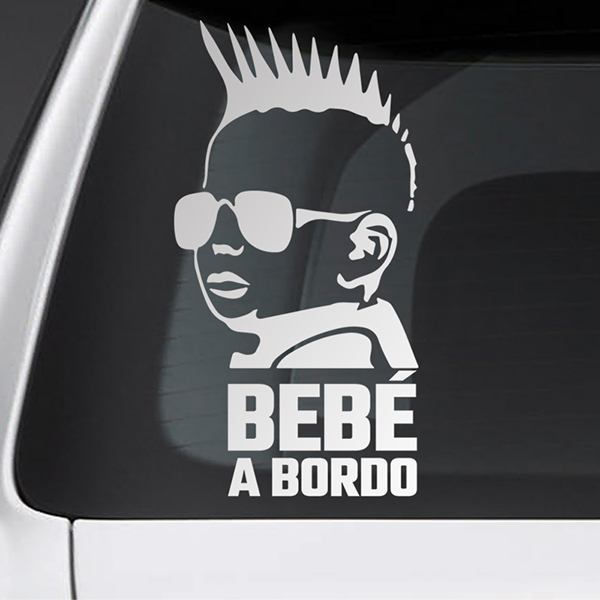 Car & Motorbike Stickers: Baby on board punk - Spanish