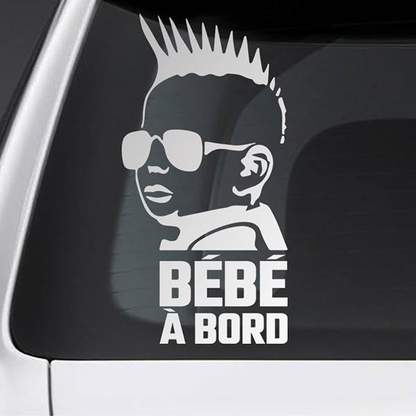 Car & Motorbike Stickers: Baby on board punk - French