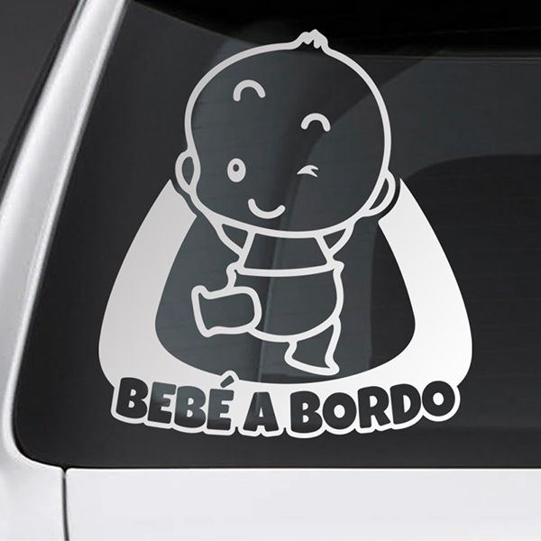 Car & Motorbike Stickers: Naughty Spanish baby on board