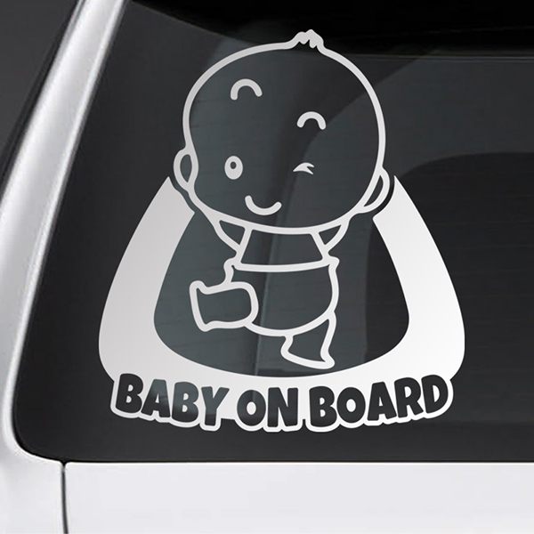 Car & Motorbike Stickers: Naughty English baby on board