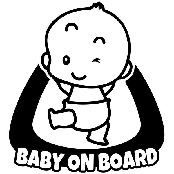 Car & Motorbike Stickers: Naughty English baby on board