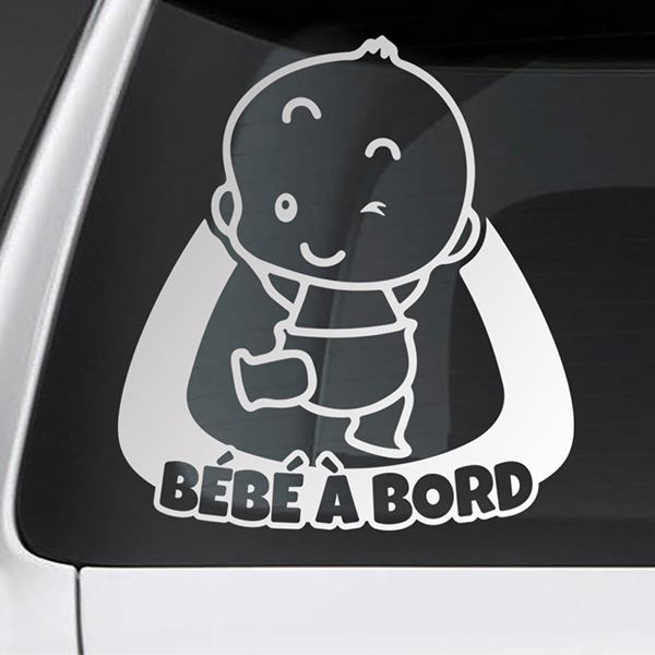 Car & Motorbike Stickers: Baby on board naughty - French
