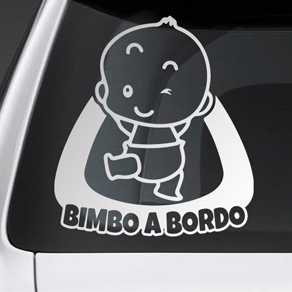 Car & Motorbike Stickers: Naughty Italian baby on board