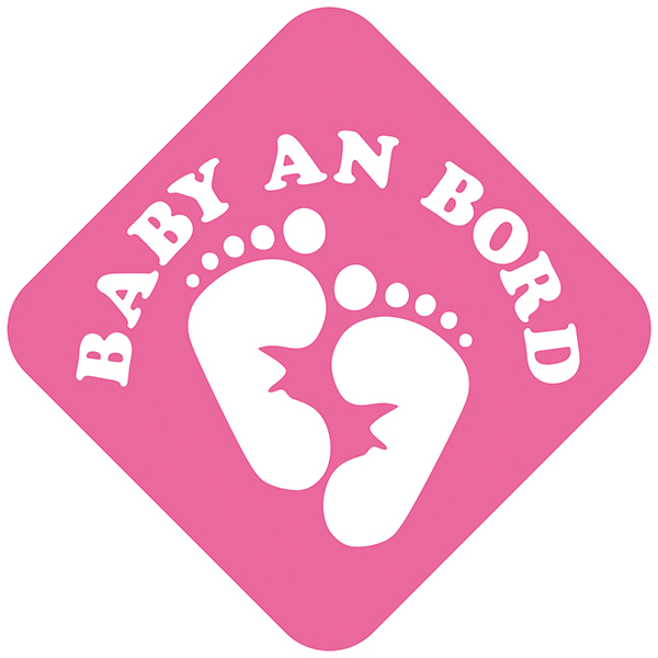 Car & Motorbike Stickers: Baby on board footprints German
