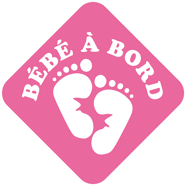 Car & Motorbike Stickers: Baby on board footprints French