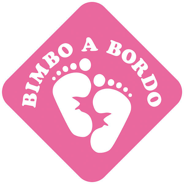 Car & Motorbike Stickers: Baby on board footprints Italian