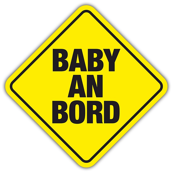 Car & Motorbike Stickers: Sign baby on board - German