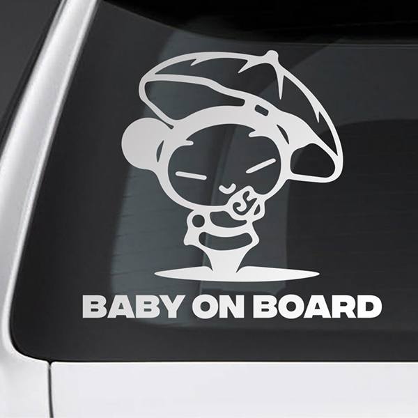 Car & Motorbike Stickers: Baby on board English geisha 0