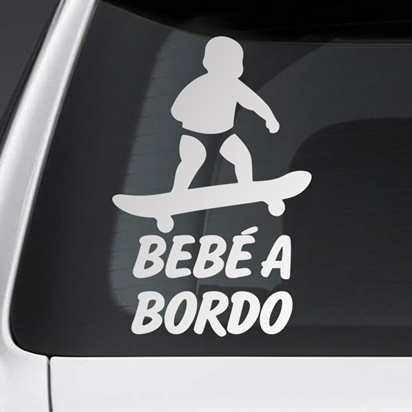 Car & Motorbike Stickers: Baby on board skate spanish