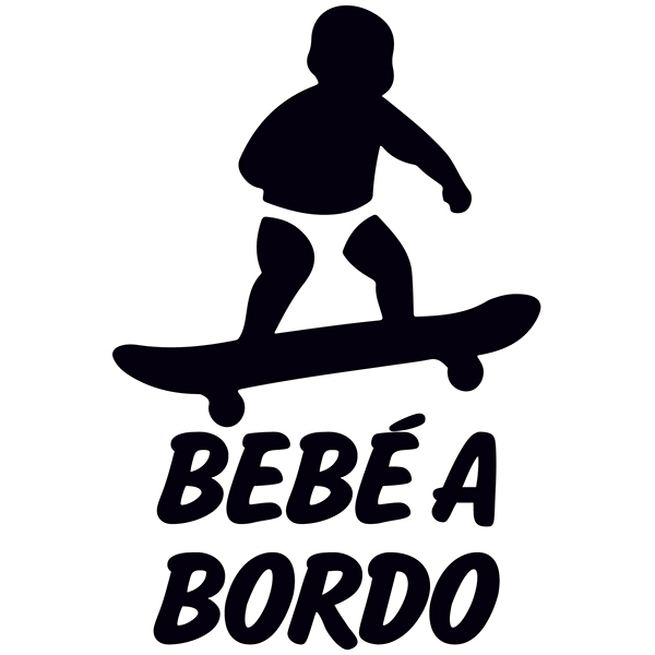 Car & Motorbike Stickers: Baby on board skate - Spanish