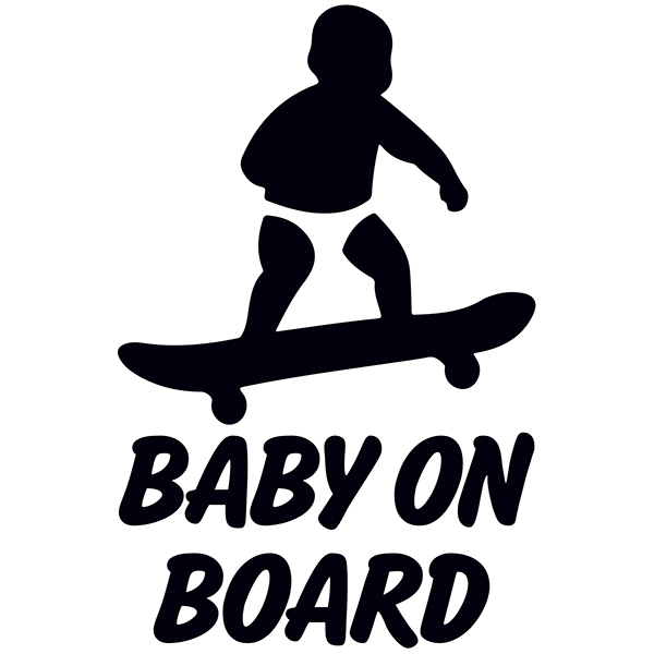 Car & Motorbike Stickers: Baby on board skate 