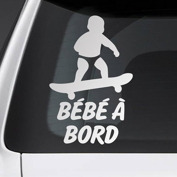 Car & Motorbike Stickers: Baby on board skate - French
