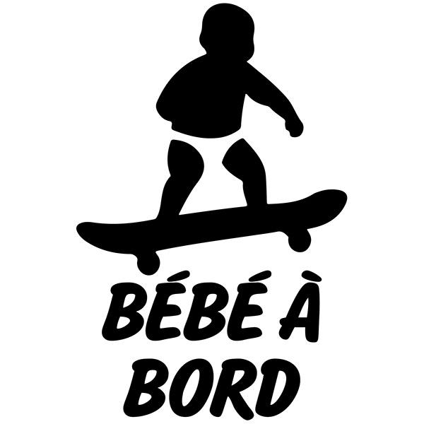 Car & Motorbike Stickers: Baby on board skate - French