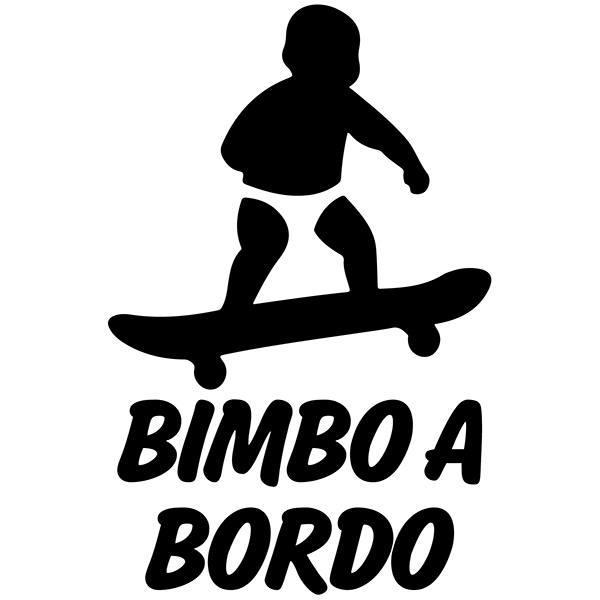 Car & Motorbike Stickers: Baby on board skate - Italian