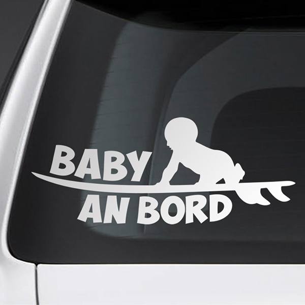 Car & Motorbike Stickers: Baby on board surf German