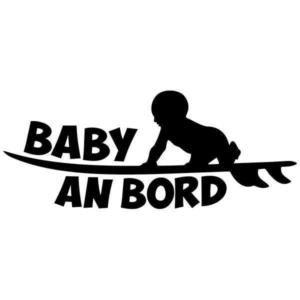 Car & Motorbike Stickers: Baby on board surf German