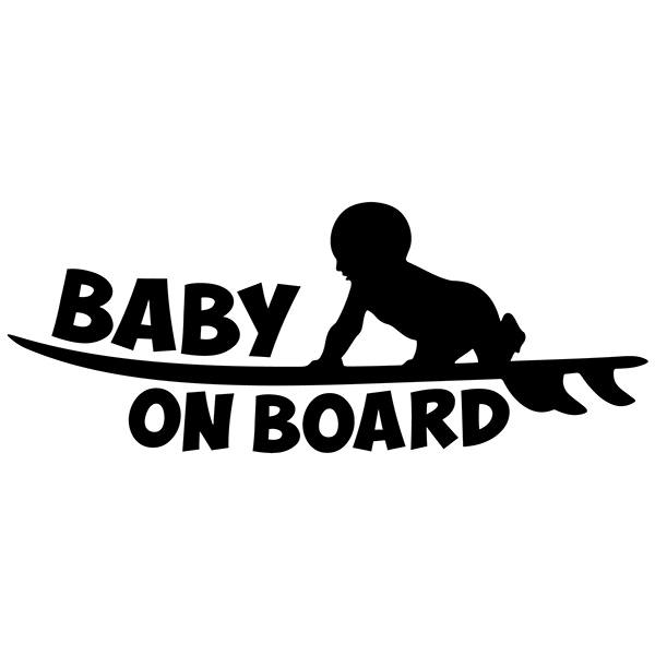Car & Motorbike Stickers: Baby on board surfing English